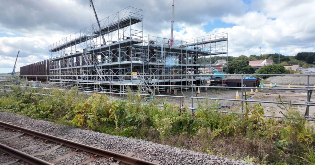 北海道新幹線の工事風景