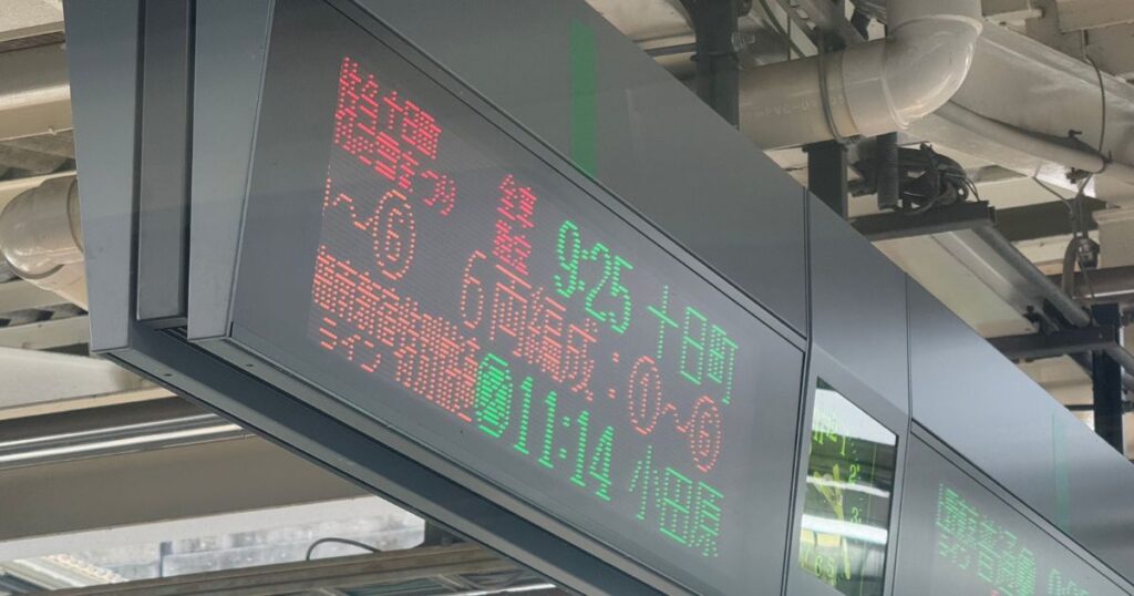 高崎駅の行き先案内板